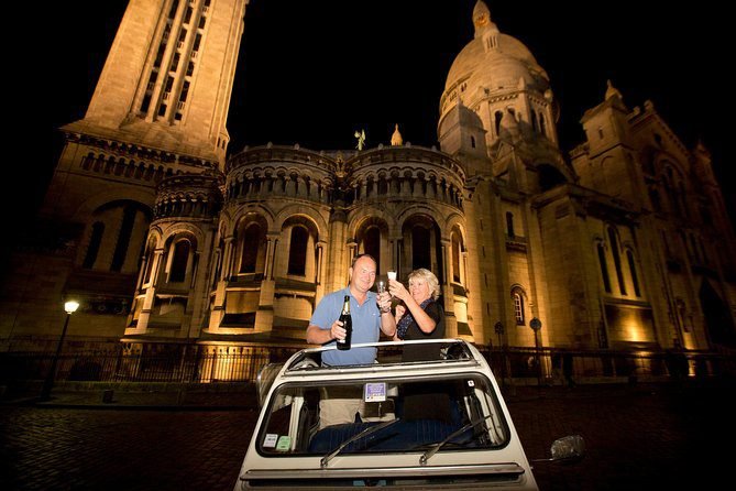 Paris Tours at Night: Explore the City Lights in a 2CV with Champagne